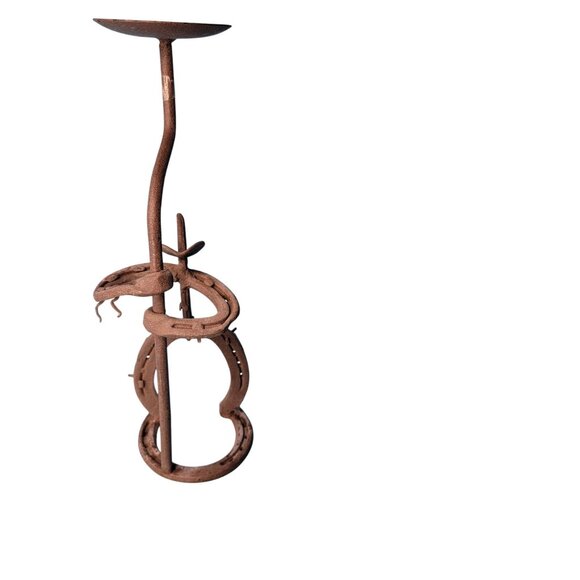 Cowboy Horseshoe Sculpture Candle Holder - Picture 6 of 8